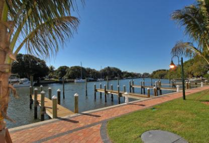 Boat docks on Hudson Bayou