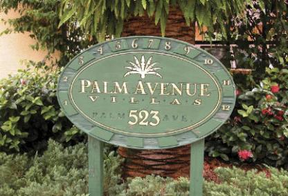 Palm Avenue Villas sign