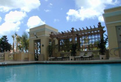 Resort style pool area